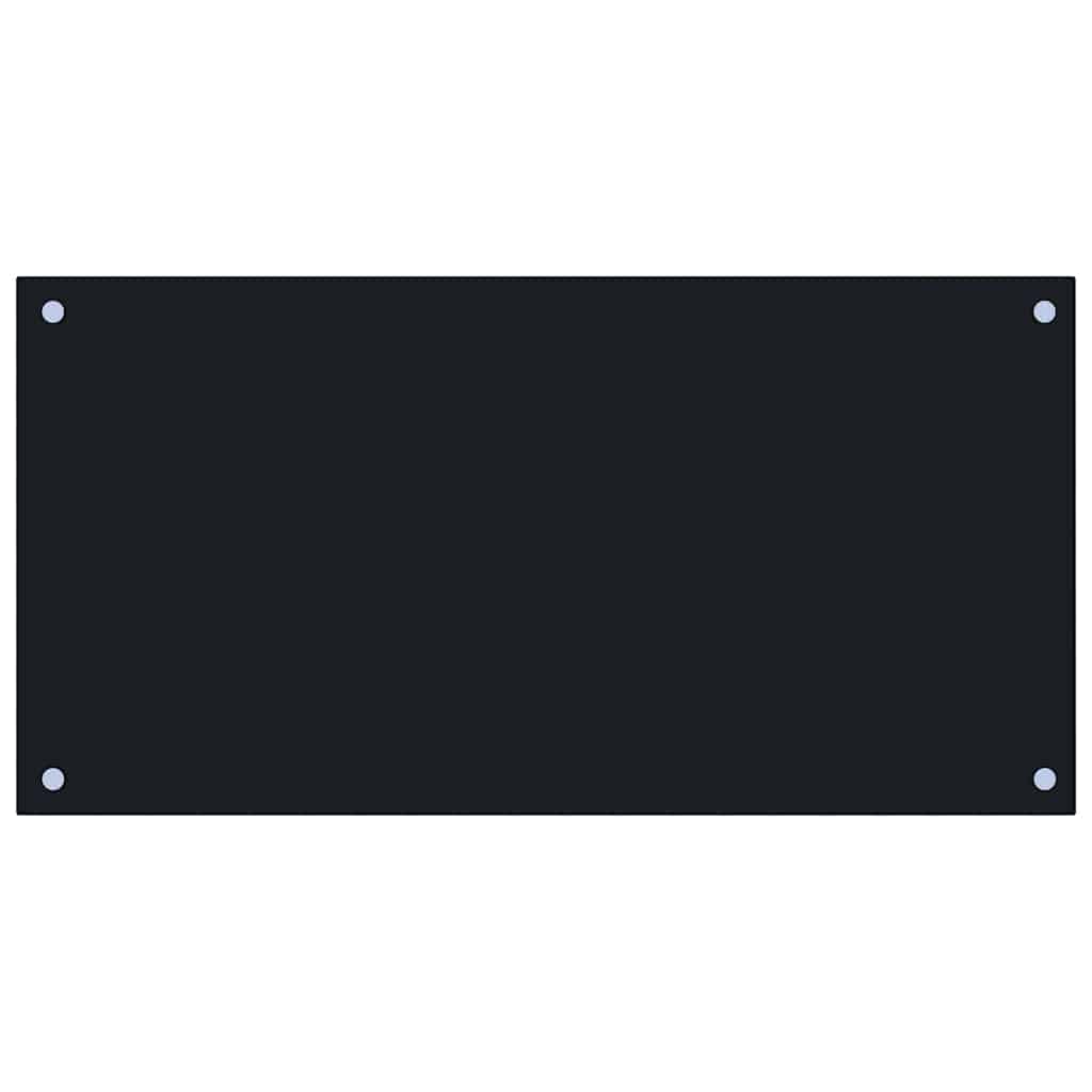 Paraschizzi per Cucina 2 pz Neri 80x40 cm in Vetro Temperato