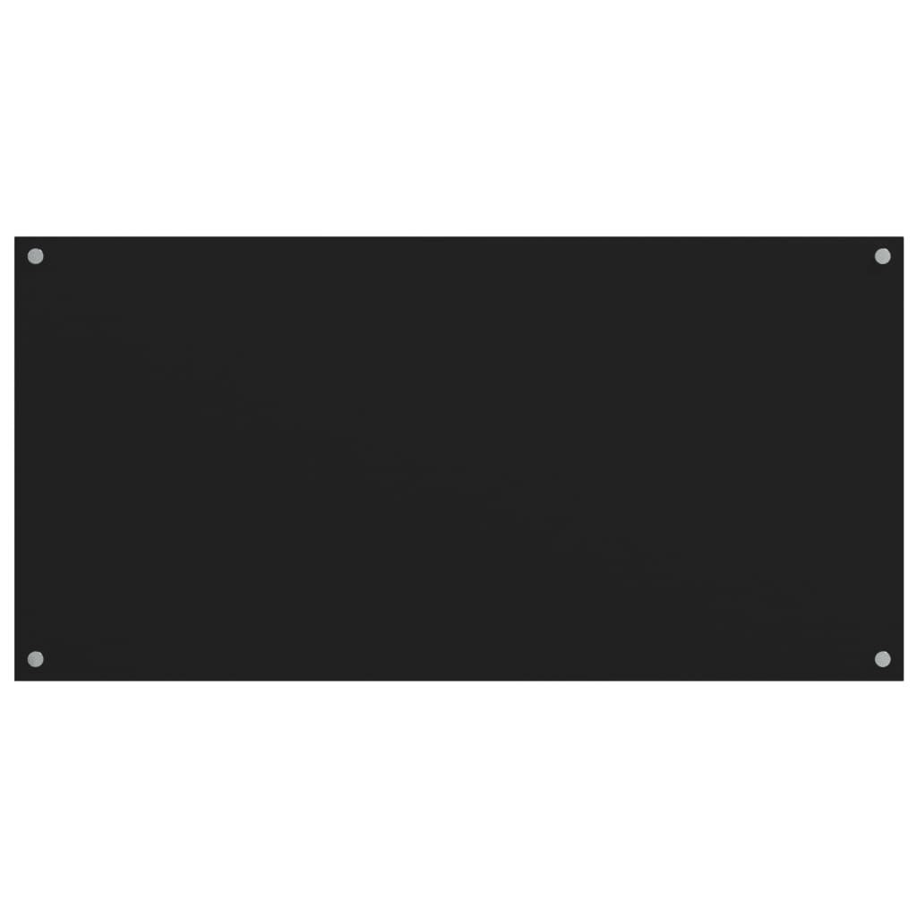 Paraschizzi per Cucina 2 pz Neri 80x60 cm in Vetro Temperato 3315800