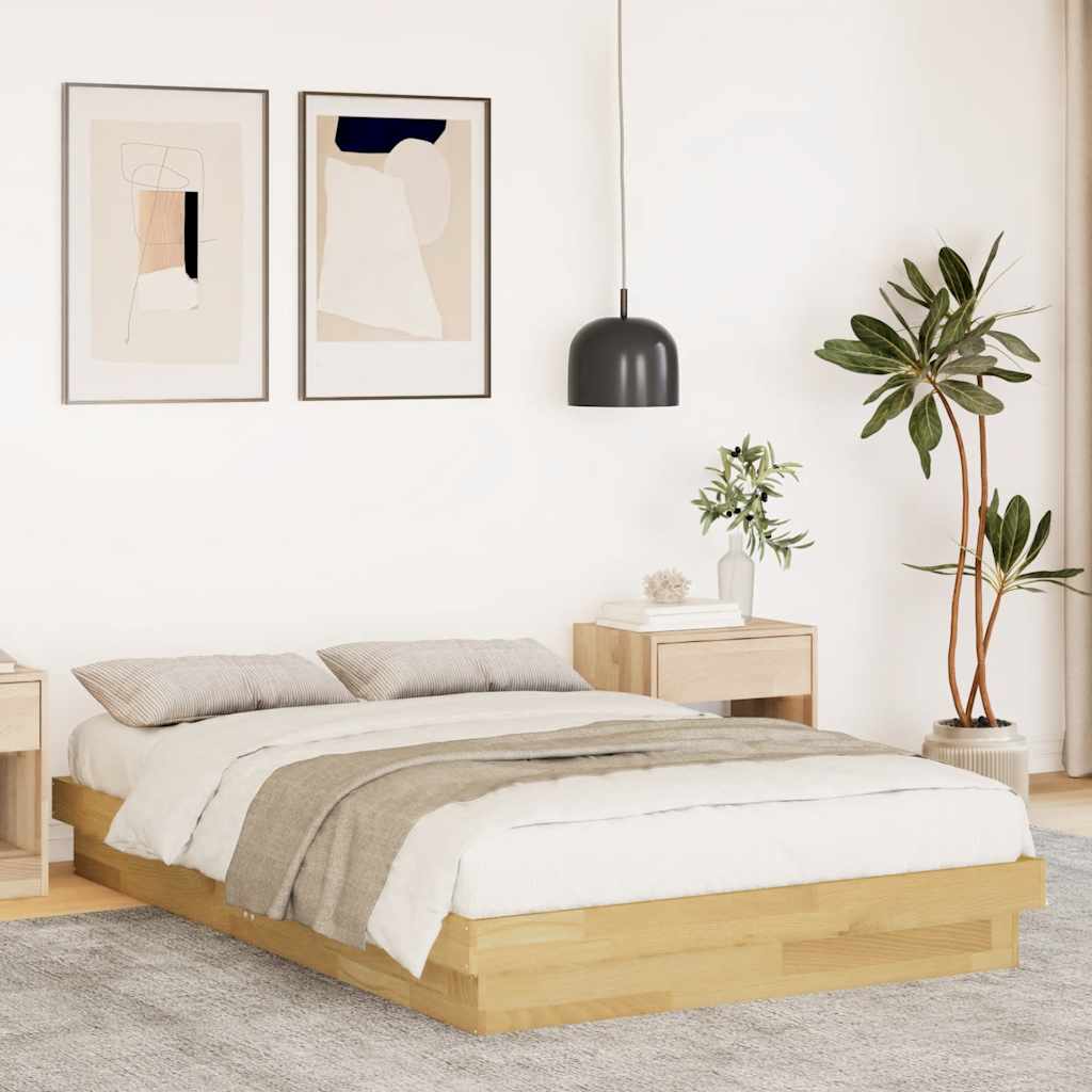 vidaXL Struttura Letto Senza Materasso 120x190 cm in Legno di Rovere
