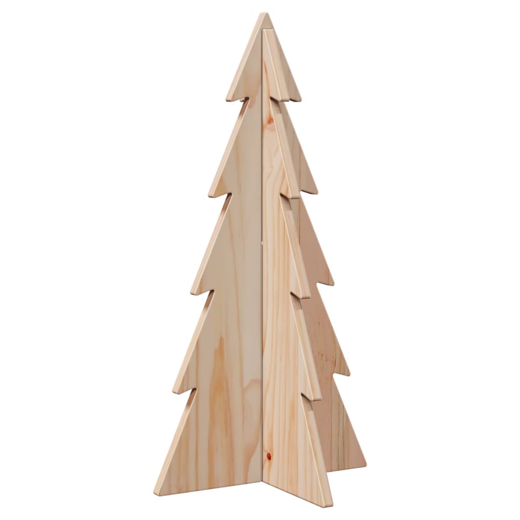 Albero di Natale Decorativo in Legno 59,5cm Legno Massello Pino