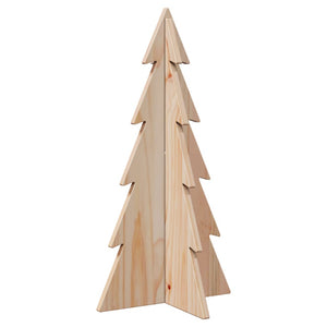 Albero di Natale Decorativo in Legno 59,5cm Legno Massello Pino