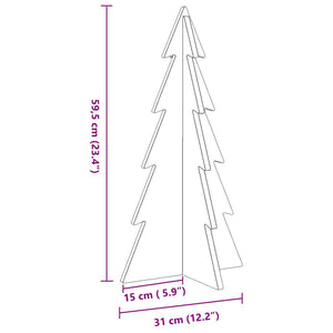 Albero di Natale Decorativo Bianco 59,5 cm in Legno di Pino 858166