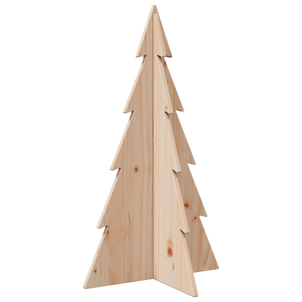 Albero di Natale Decorativo in Legno 80 cm Legno Massello Pino 858168