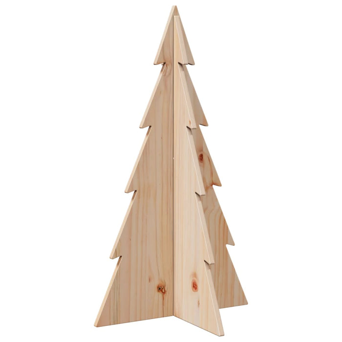 Albero di Natale Decorativo in Legno 80 cm Legno Massello Pino 858168