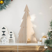 Albero di Natale Decorativo in Legno 80 cm Legno Massello Pino 858168