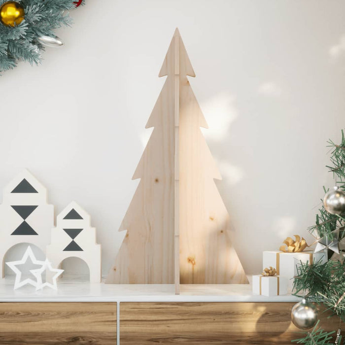 vidaXL Albero di Natale Decorativo in Legno 80 cm Legno Massello Pino