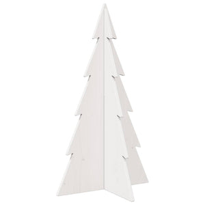 Albero di Natale Decorativo Bianco 80 cm Legno Massello di Pino 858169
