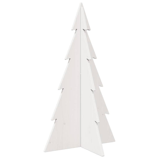 Albero di Natale Decorativo Bianco 80 cm Legno Massello di Pino 858169