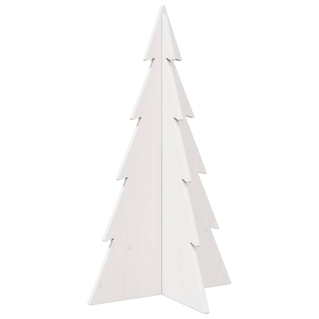 vidaXL Albero di Natale Decorativo Bianco 80 cm Legno Massello di Pino