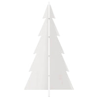 Albero di Natale Decorativo Bianco 80 cm Legno Massello di Pino 858169