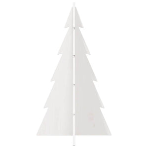 Albero di Natale Decorativo Bianco 80 cm Legno Massello di Pino 858169