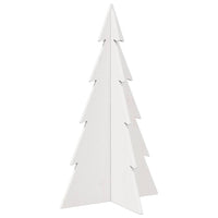 Albero di Natale Decorativo Bianco 80 cm Legno Massello di Pino 858169