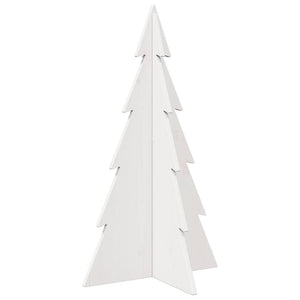 Albero di Natale Decorativo Bianco 80 cm Legno Massello di Pino 858169