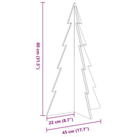 Albero di Natale Decorativo Bianco 80 cm Legno Massello di Pino 858169