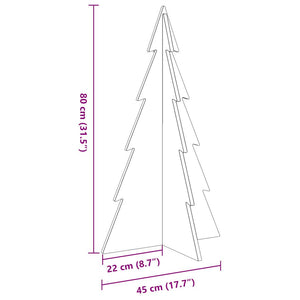 vidaXL Albero di Natale Decorativo Bianco 80 cm Legno Massello di Pino