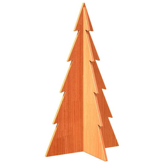 Albero di Natale Marrone Cera 80 cm in Legno Massello di Pino 858170