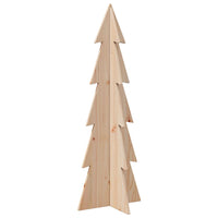 Albero di Natale Decorativo in Legno 112 cm Legno Massello Pino 858171