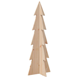 Albero di Natale Decorativo in Legno 112 cm Legno Massello Pino 858171