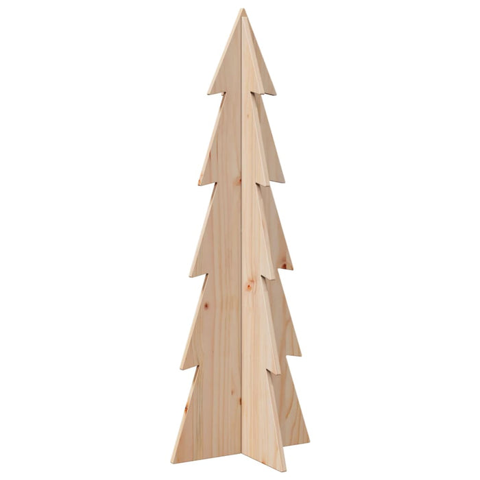 Albero di Natale Decorativo in Legno 112 cm Legno Massello Pino 858171