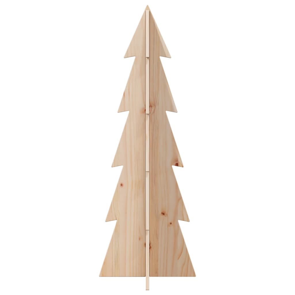 Albero di Natale Decorativo in Legno 112 cm Legno Massello Pino 858171