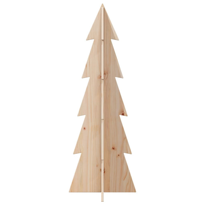 Albero di Natale Decorativo in Legno 112 cm Legno Massello Pino 858171