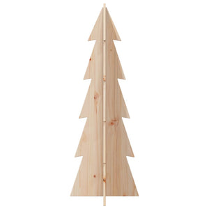 Albero di Natale Decorativo in Legno 112 cm Legno Massello Pino 858171