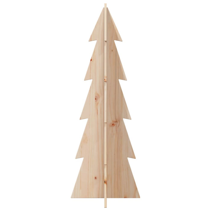 Albero di Natale Decorativo in Legno 112 cm Legno Massello Pino 858171