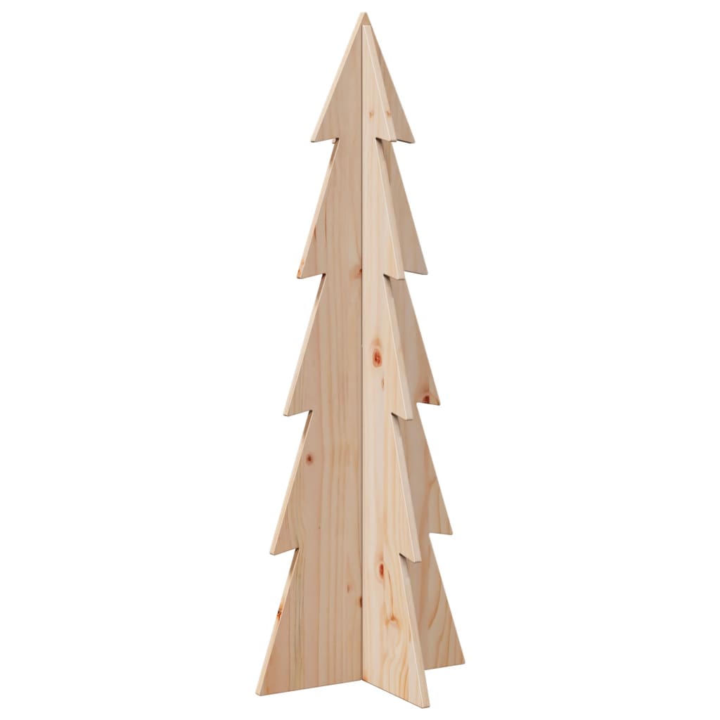 Albero di Natale Decorativo in Legno 112 cm Legno Massello Pino 858171