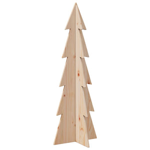 Albero di Natale Decorativo in Legno 112 cm Legno Massello Pino 858171