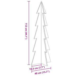 Albero di Natale Decorativo in Legno 112 cm Legno Massello Pino 858171