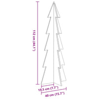 Albero di Natale Decorativo in Legno 112 cm Legno Massello Pino