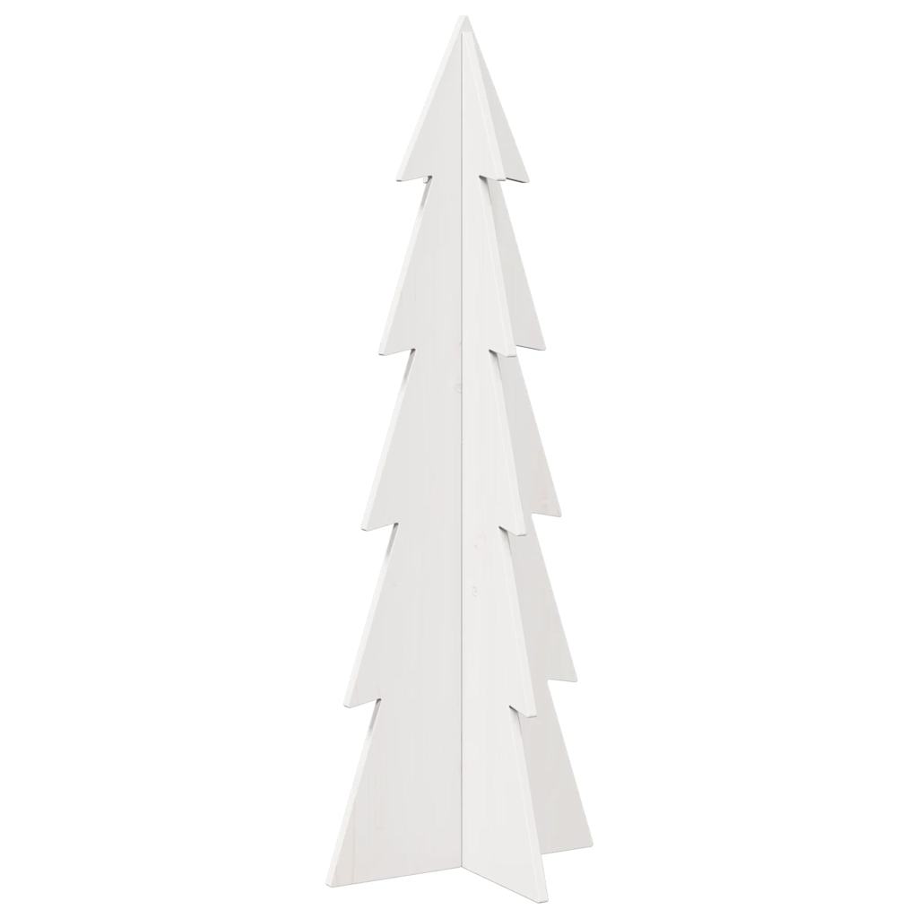 Albero di Natale Decorativo Bianco 112 cm Legno Massello Pino 858172