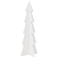 Albero di Natale Decorativo Bianco 112 cm Legno Massello Pino 858172