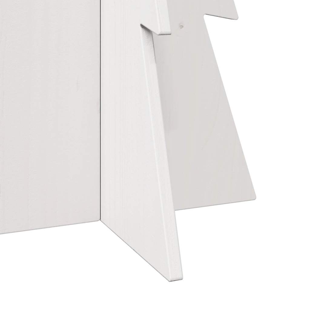 Albero di Natale Decorativo Bianco 112 cm Legno Massello Pino 858172