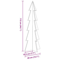 Albero di Natale Decorativo Bianco 112 cm Legno Massello Pino 858172