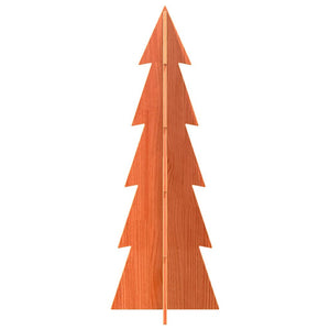 Albero di Natale Marrone Cera 112 cm in Legno Massello di Pino 858173