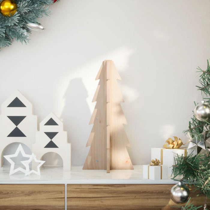Albero di Natale Decorativo in Legno 49 cm Legno Massello Pino 858174