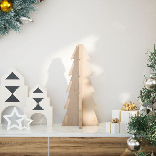 vidaXL Albero di Natale Decorativo in Legno 49 cm Legno Massello Pino