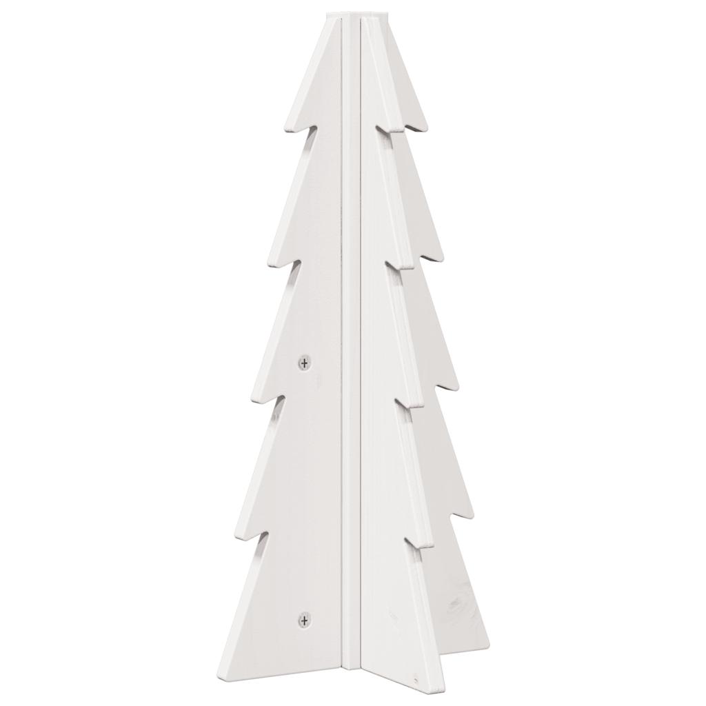Albero di Natale Decorativo Bianco 49 cm Legno Massello di Pino 858175