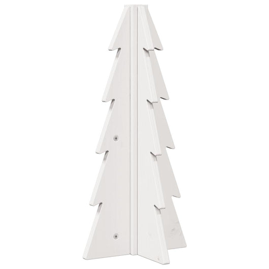 Albero di Natale Decorativo Bianco 49 cm Legno Massello di Pino 858175