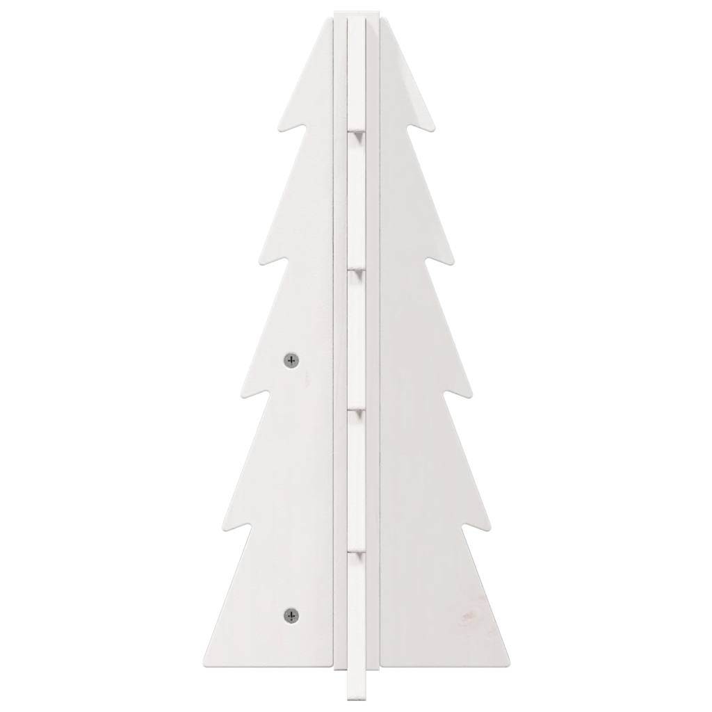 Albero di Natale Decorativo Bianco 49 cm Legno Massello di Pino 858175