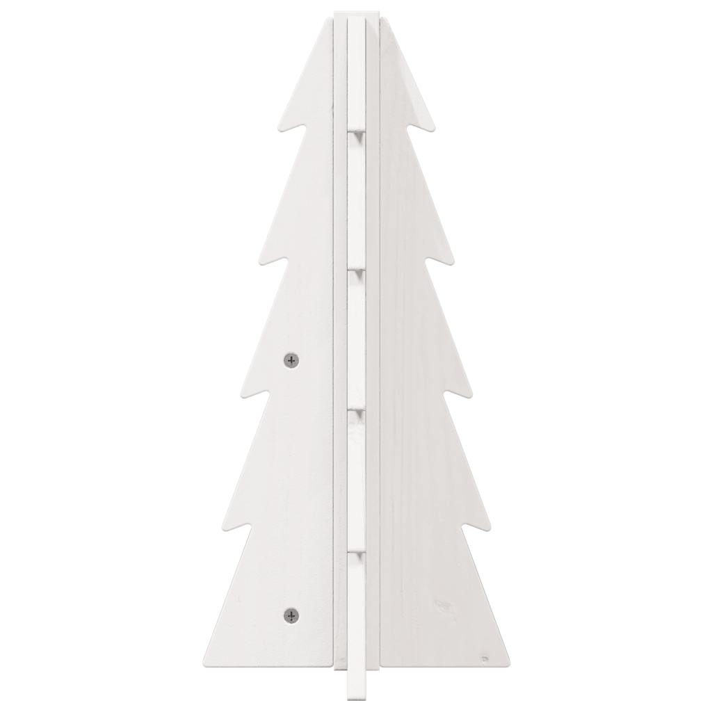 Albero di Natale Decorativo Bianco 49 cm Legno Massello di Pino 858175