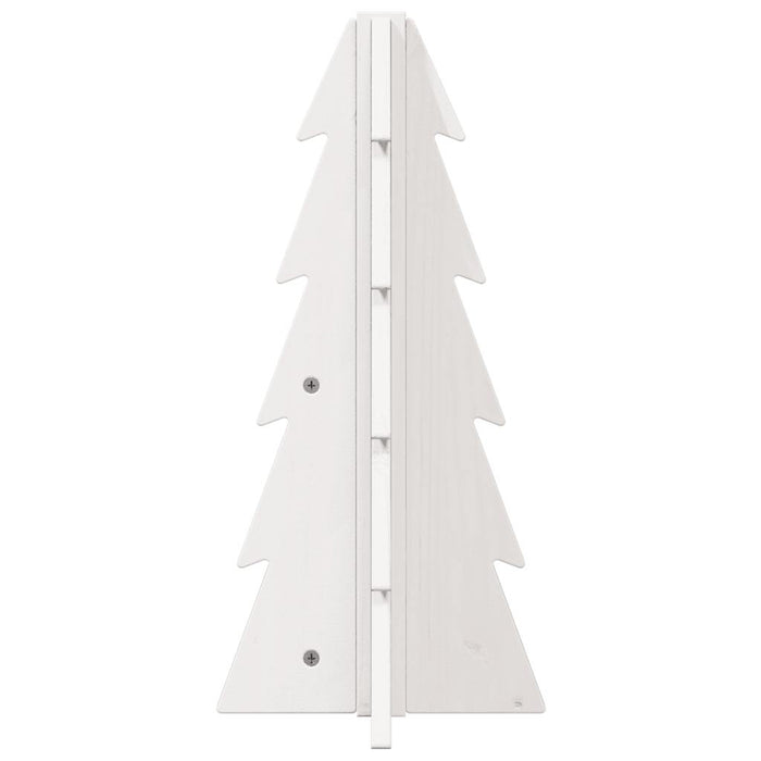 Albero di Natale Decorativo Bianco 49 cm Legno Massello di Pino 858175