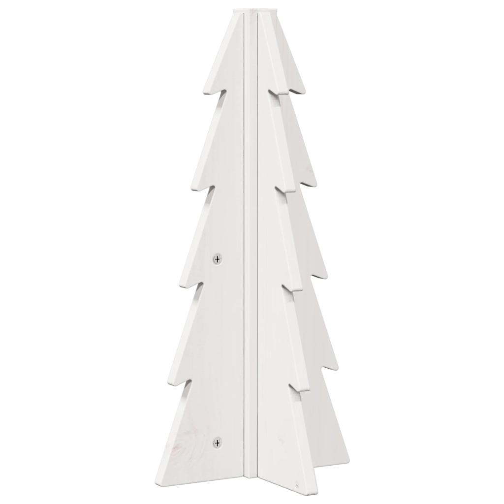 Albero di Natale Decorativo Bianco 49 cm Legno Massello di Pino 858175