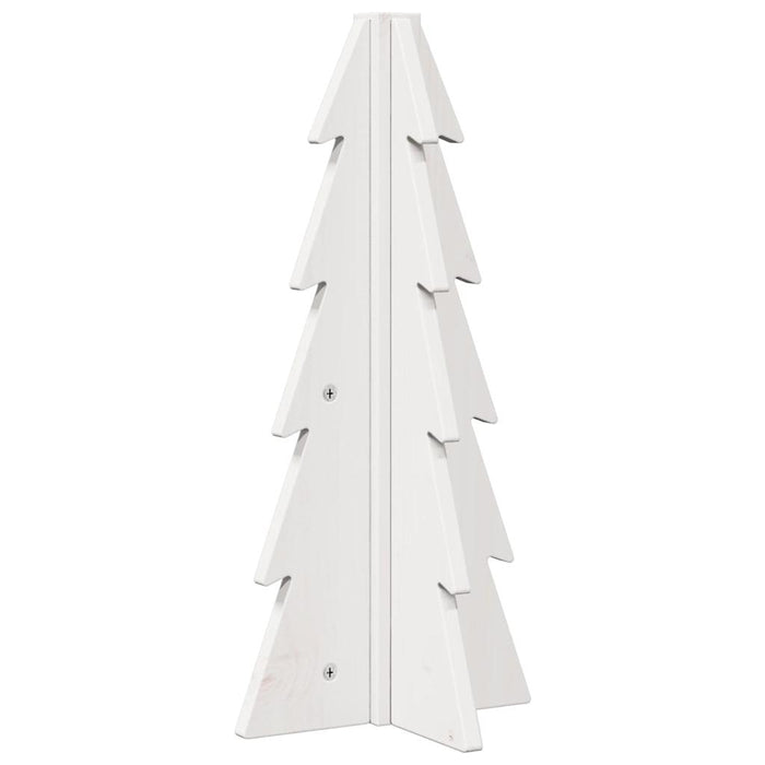 Albero di Natale Decorativo Bianco 49 cm Legno Massello di Pino 858175