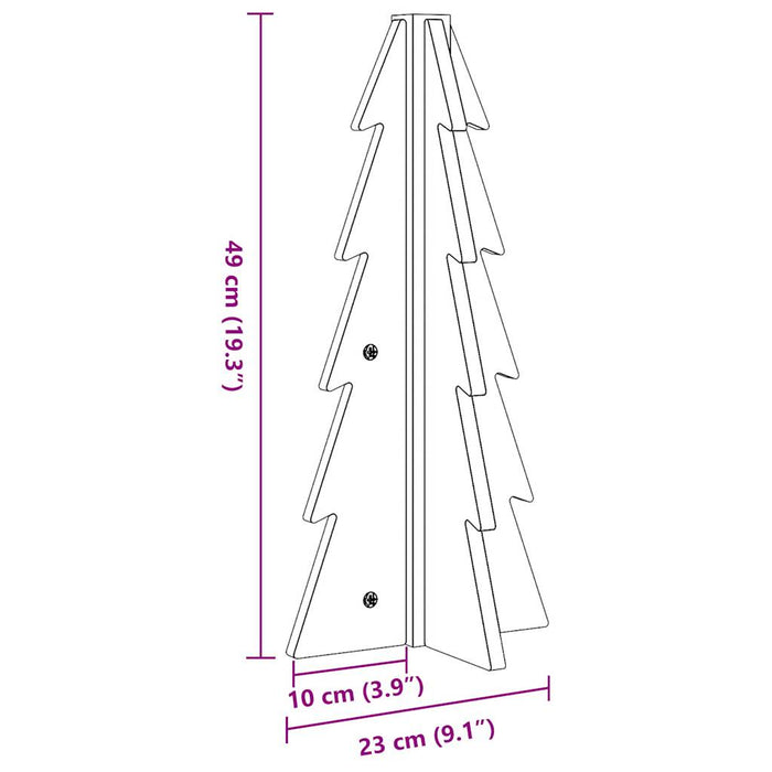 vidaXL Albero di Natale Decorativo Bianco 49 cm Legno Massello di Pino