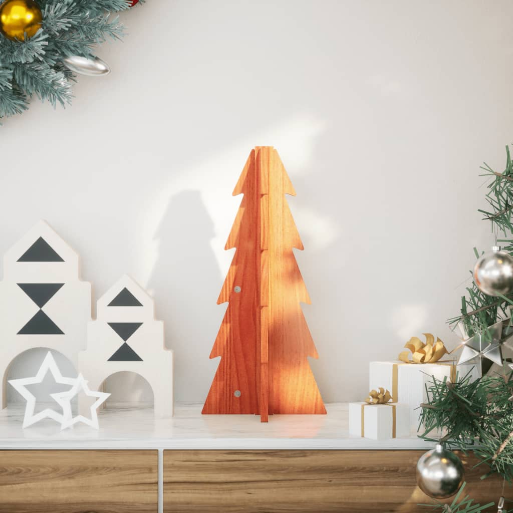 Albero di Natale Marrone Cera 49 cm in Legno Massello di Pino 858176