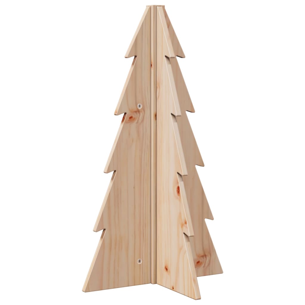 Albero di Natale Decorativo in Legno 69,5cm Legno Massello Pino 858177