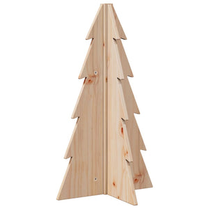 Albero di Natale Decorativo in Legno 69,5cm Legno Massello Pino 858177