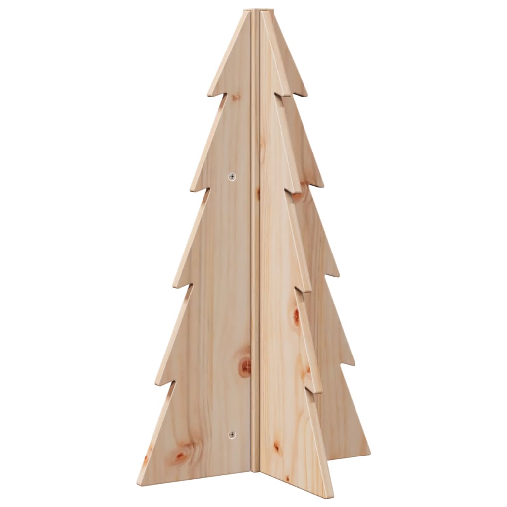 Albero di Natale Decorativo in Legno 69,5cm Legno Massello Pino 858177
